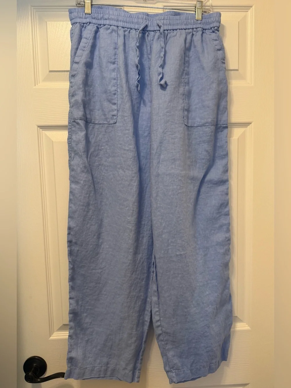 Banana Republic Light Blue Drawstring 100% Linen Pants